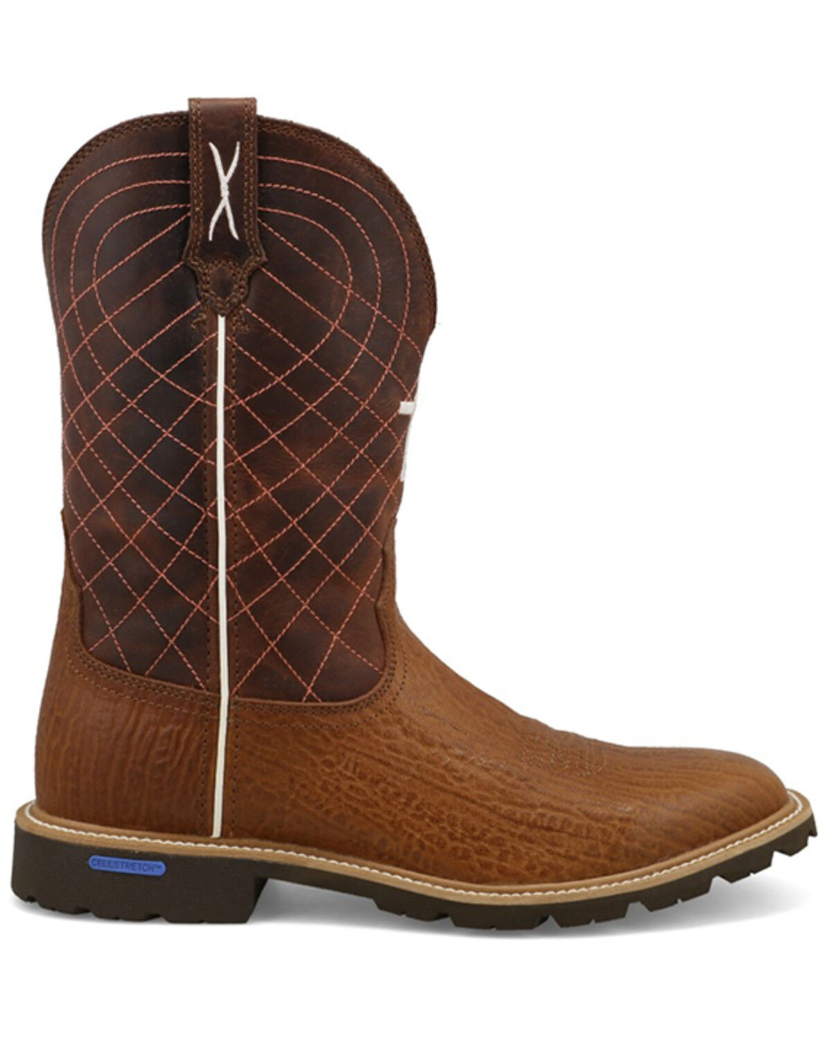 Image #2 - Twisted X Men's 11" Tech X™ Performance Western Boots - Broad Square Toe, Brown, hi-res