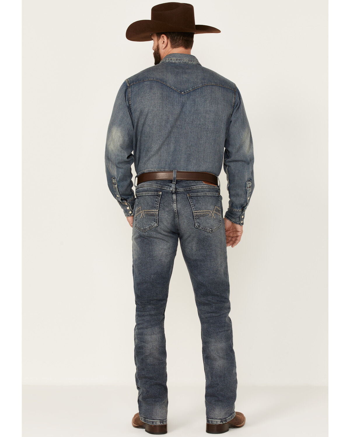 Image #3 - Wrangler 20X Men's No.42 Cayuse Medium Wash Stretch Slim Bootcut Jeans, , hi-res