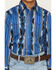 Image #3 - Wrangler Boys' Southwestern Striped Long Sleeve Pearl Snap Western Shirt, Blue, hi-res