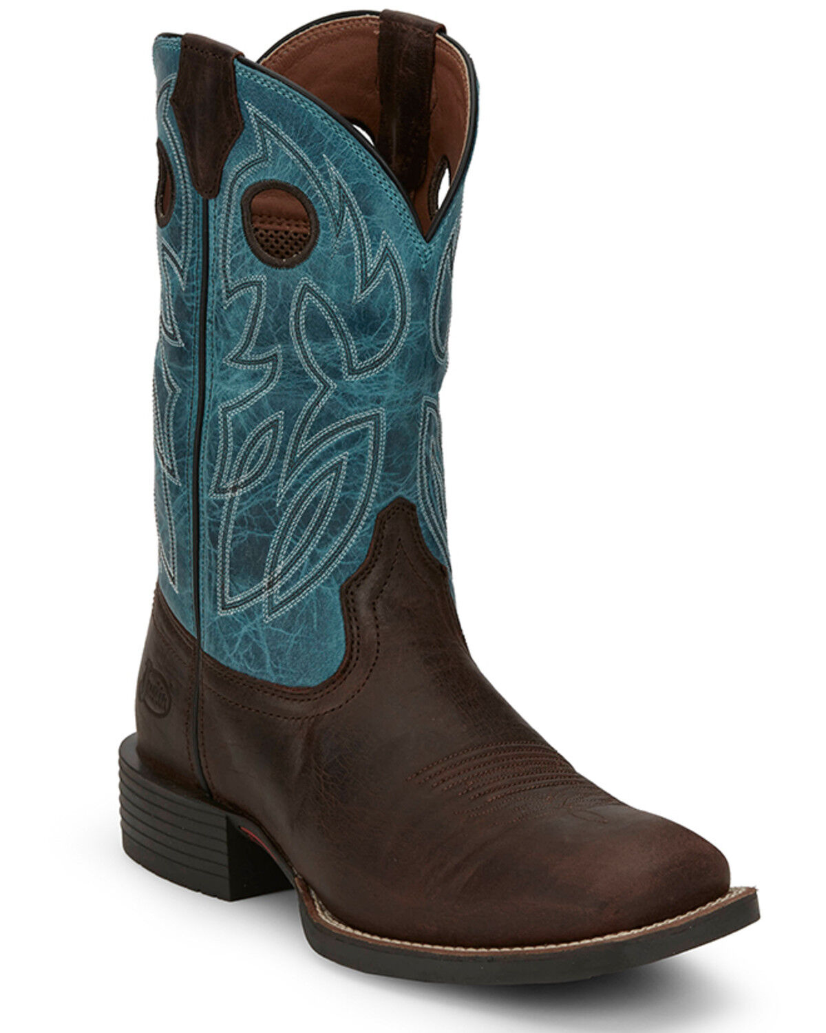 Image #1 - Justin Men's 11" Bowline Western Boots - Broad Square Toe, Brown, hi-res