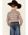Roper Boys' Plaid Long Sleeve Pearl Snap Western Shirt , Brown, hi-res