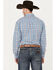 George Strait by Wrangler Men's Plaid Print Long Sleeve Button-Down Western Shirt, Blue, hi-res