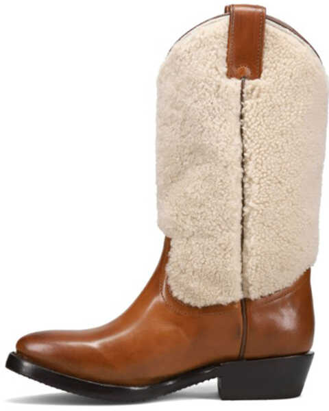 Image #3 - Frye Women's Billy Pull-On Shearling Western Boots - Medium Toe , Caramel, hi-res