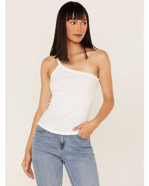 Image #1 - Free People One Way Or Another One-Shoulder Tank Top, White, hi-res