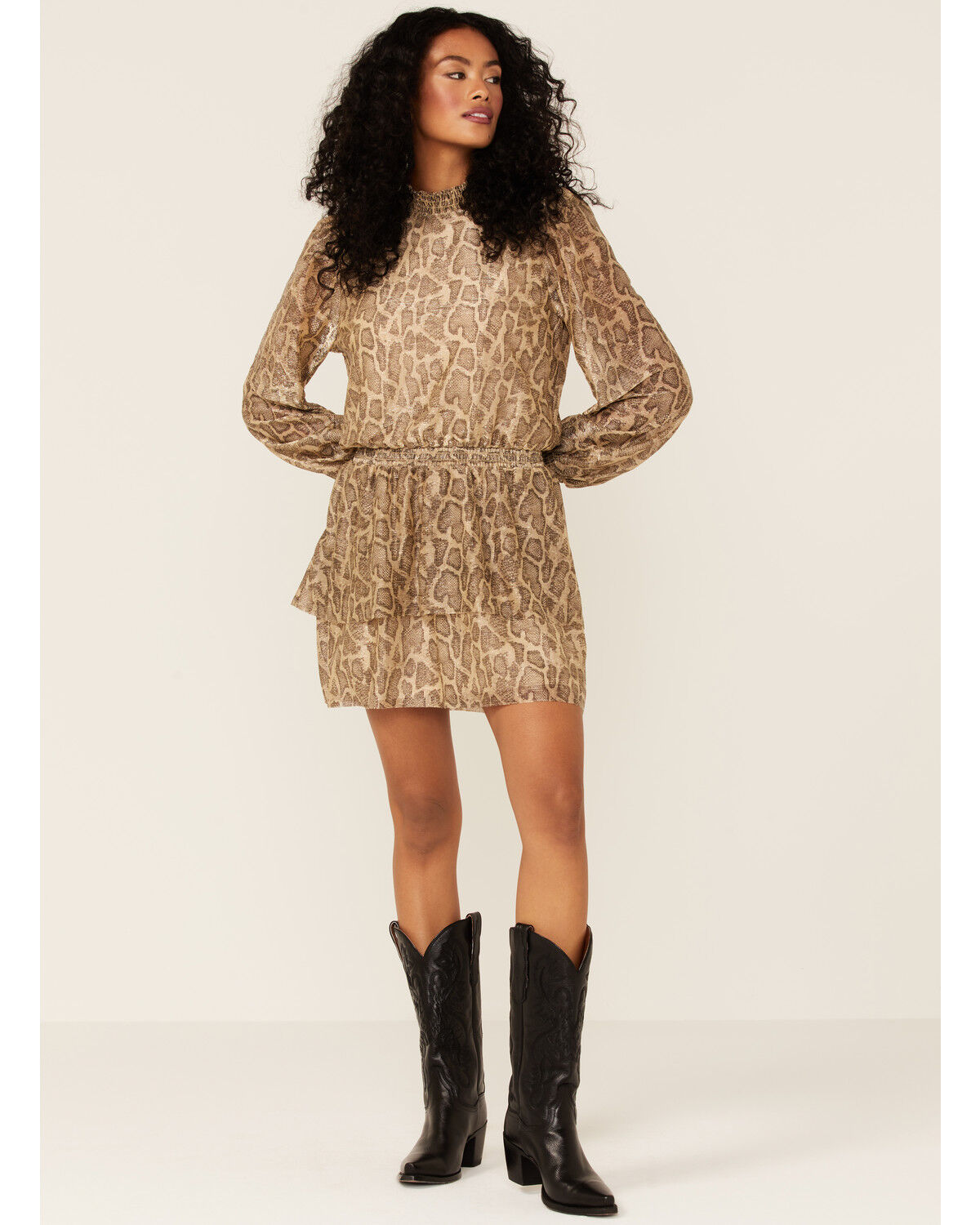 Image #2 - Show Me Your Mumu Women's Glitter Python Russo Ruffle Mini Dress, Multi, hi-res