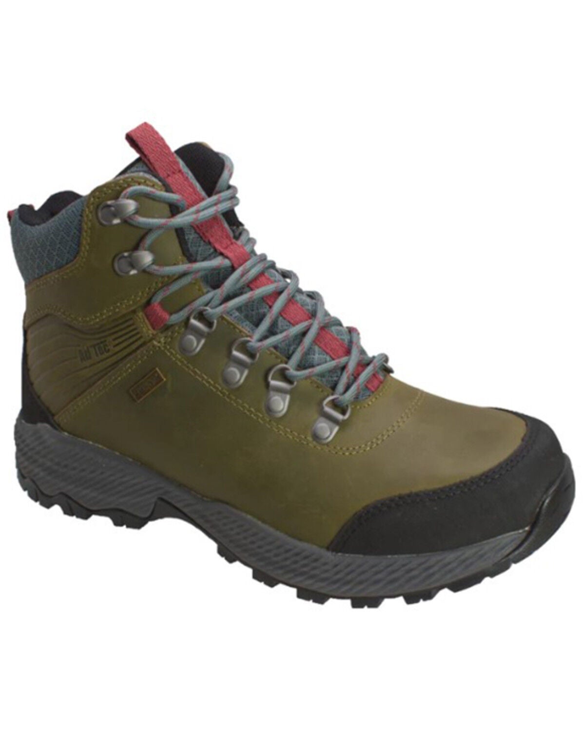 Image #1 - AdTec Men's 6" Crazy HorseWaterproof Work Hiking Boots - Soft Toe, Olive, hi-res
