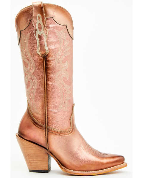 Image #2 - Corral Women's Metallic Tall Western Boots - Pointed Toe , Rose Gold, hi-res