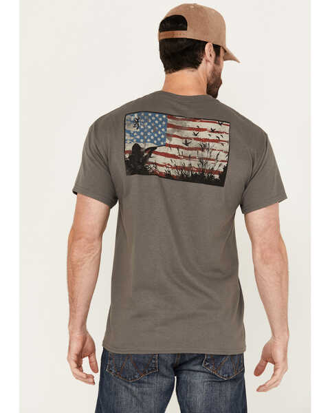 Image #4 - Browning Men's Hunters Flag Short Sleeve T-Shirt, Charcoal, hi-res