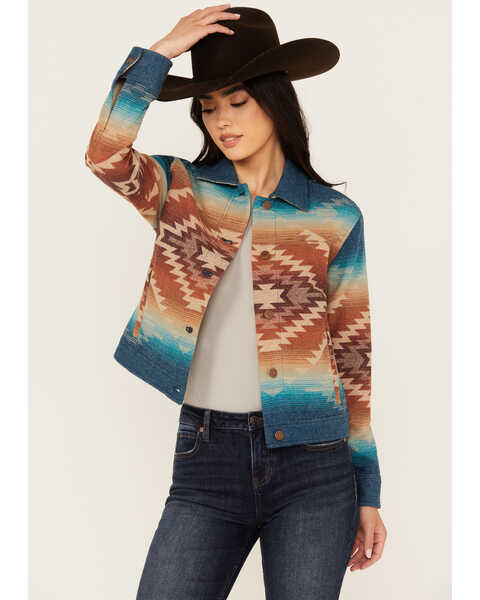 Image #1 - Pendleton Women's Canyon Wool Jacket , Turquoise, hi-res