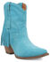 Image #1 - Dingo Women's Fandango Fringe Suede Western Booties - Snip Toe, Blue, hi-res
