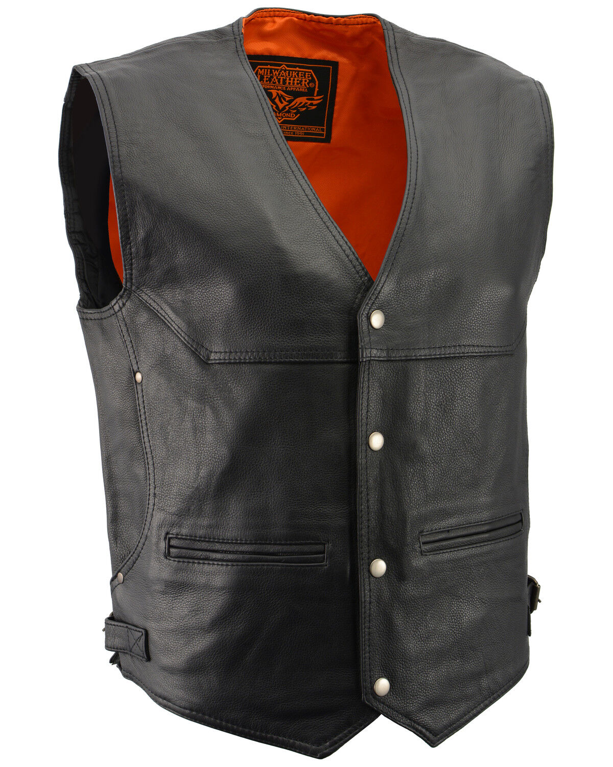 Image #2 - Milwaukee Leather Men's Deep Pocket Vest - Big 3X, Black, hi-res