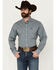 Image #1 - Cinch Men's Geo Print Long Sleeve Button-Down Stretch Western Shirt, Teal, hi-res