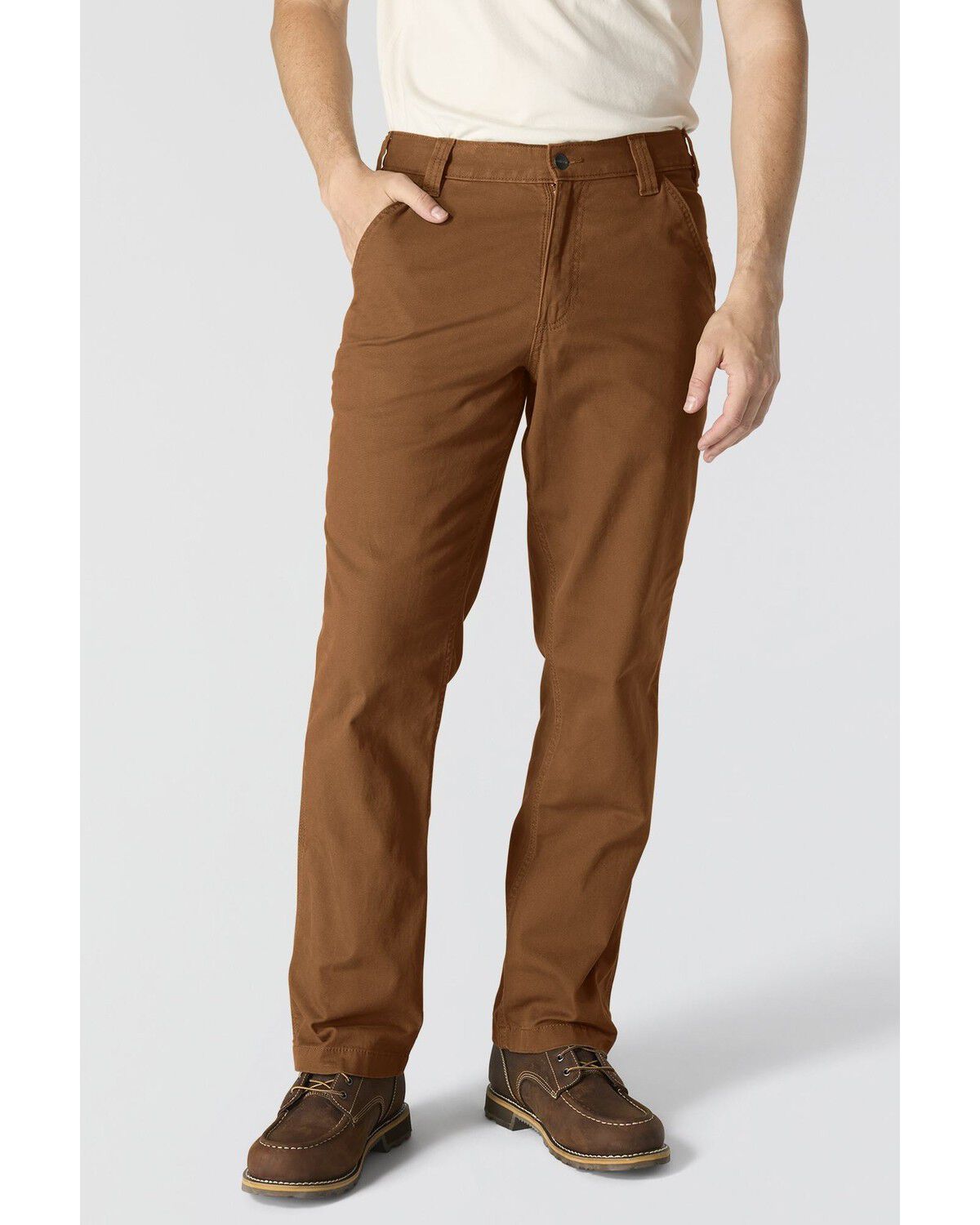 Carhartt Men's Rugged Flex&reg; Relaxed Straight Rigby Dungaree Canvas Work Pants, Rust Copper, hi-res