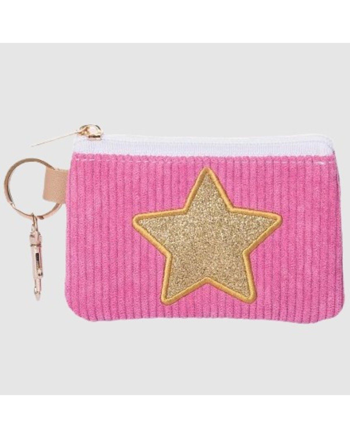 Image #1 - Totalee Gift Women's Gold Star Corduroy Wallet, Pink, hi-res