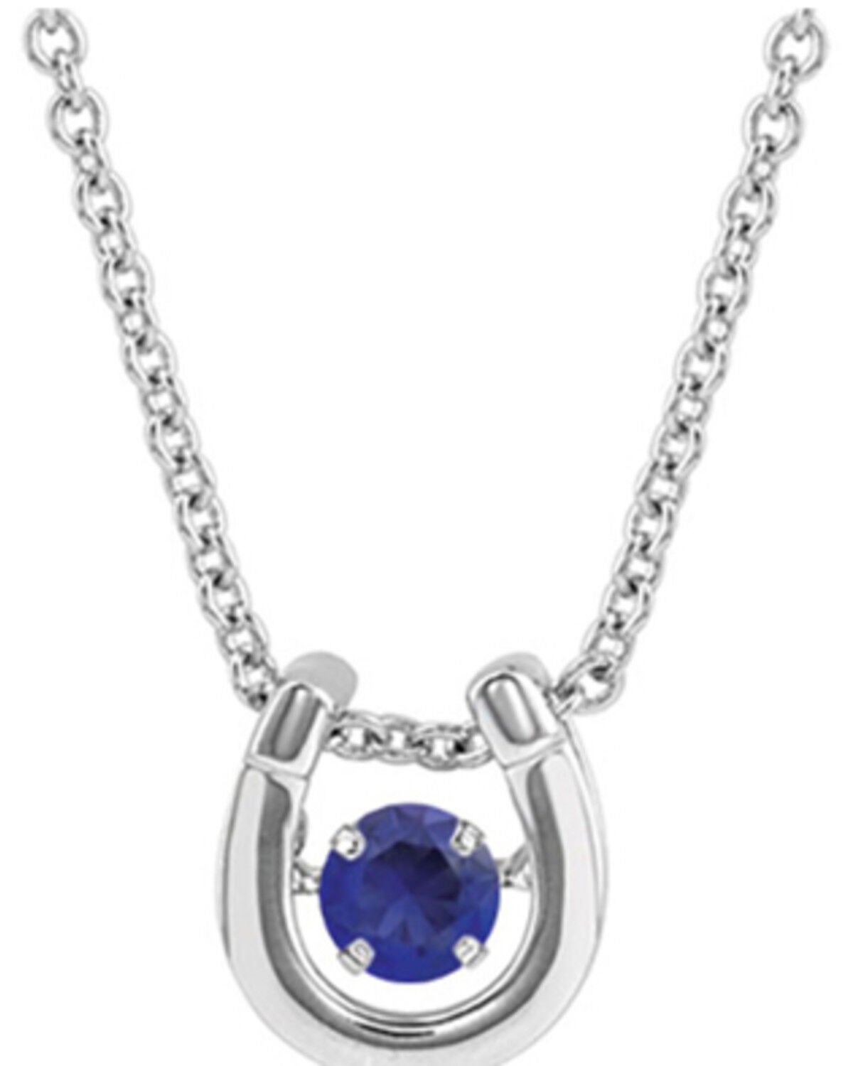 Montana Silversmiths Women's Dancing Birthstone Horseshoe Necklace, Silver, hi-res
