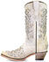 Image #3 - Corral Girls' Glitter Inlay Boots - Snip Toe, White, hi-res