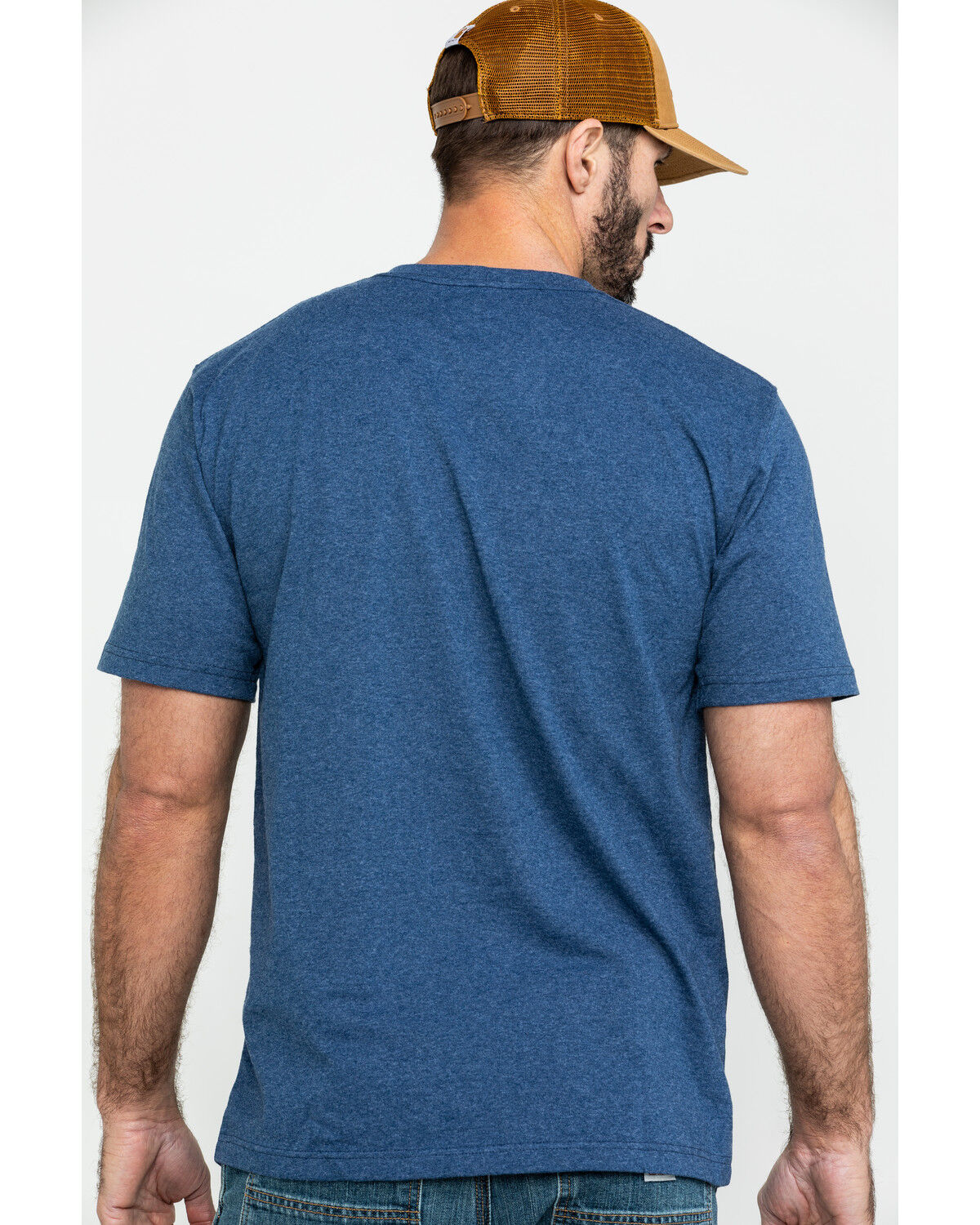 Image #2 - Carhartt Men's Signature Logo Graphic Short Sleeve Work T-Shirt, Indigo, hi-res