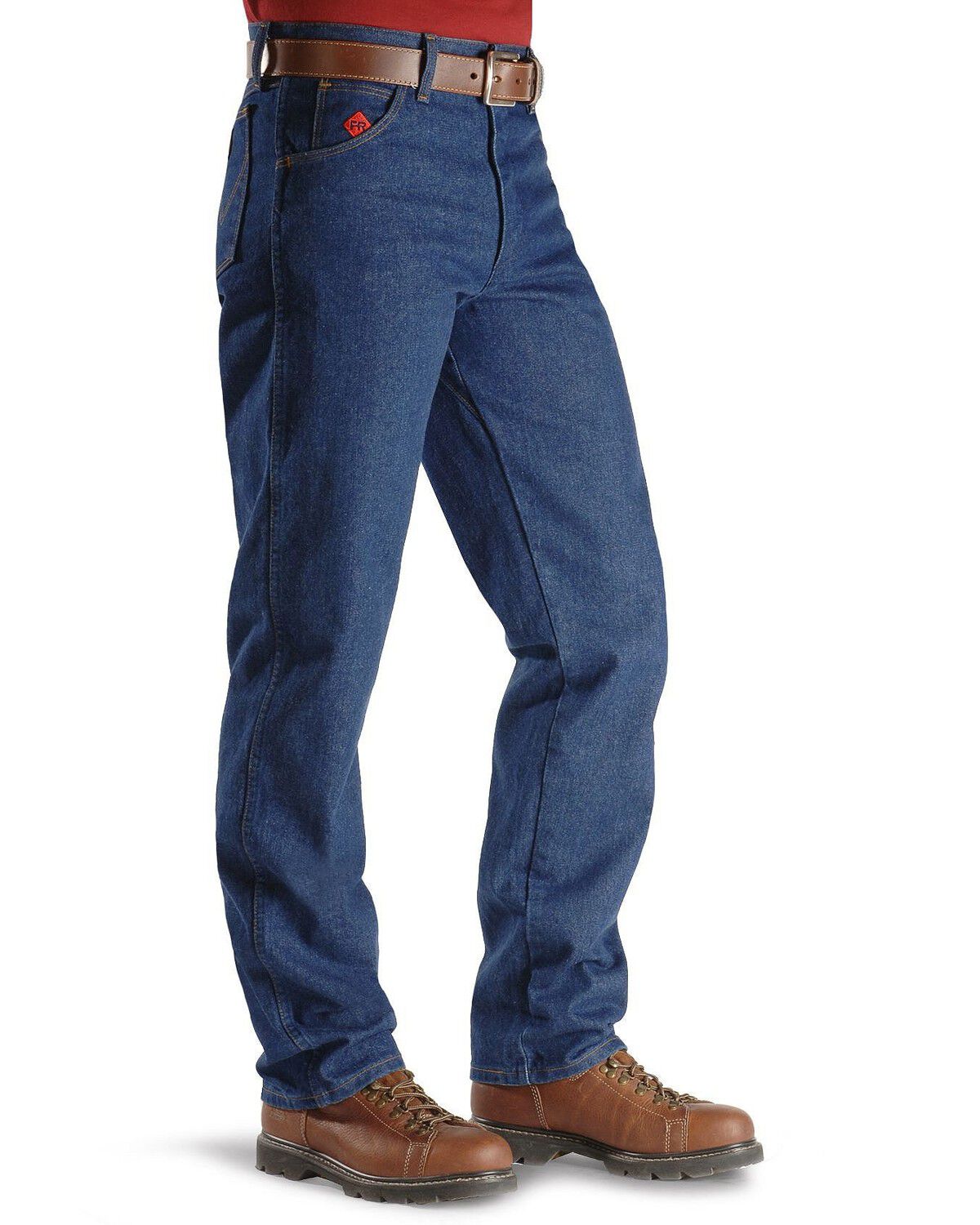 Image #2 - Wrangler Men's FR Relaxed Fit Work Jeans, Denim, hi-res