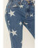 Image #2 - Rock & Roll Denim Women's Light Wash High Rise Star Print Americana Slit Flare Jeans, Light Wash, hi-res