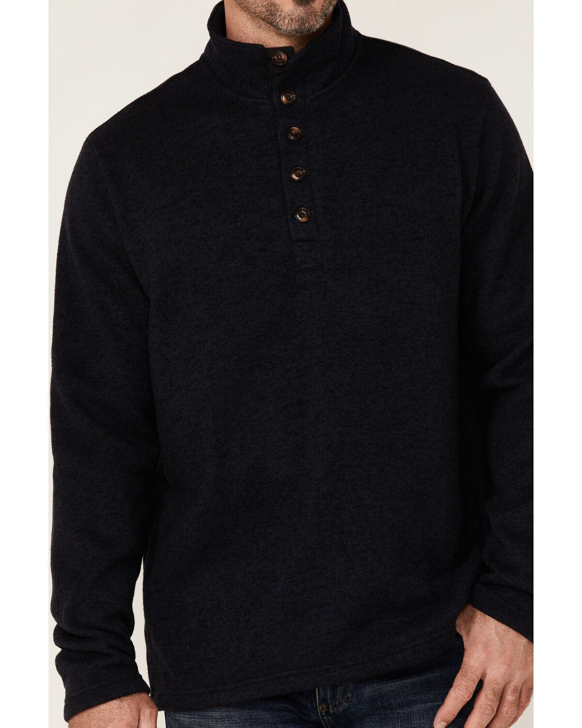 Image #3 - Stetson Men's Bonded 1/4 Button Front Knit Pullover, , hi-res