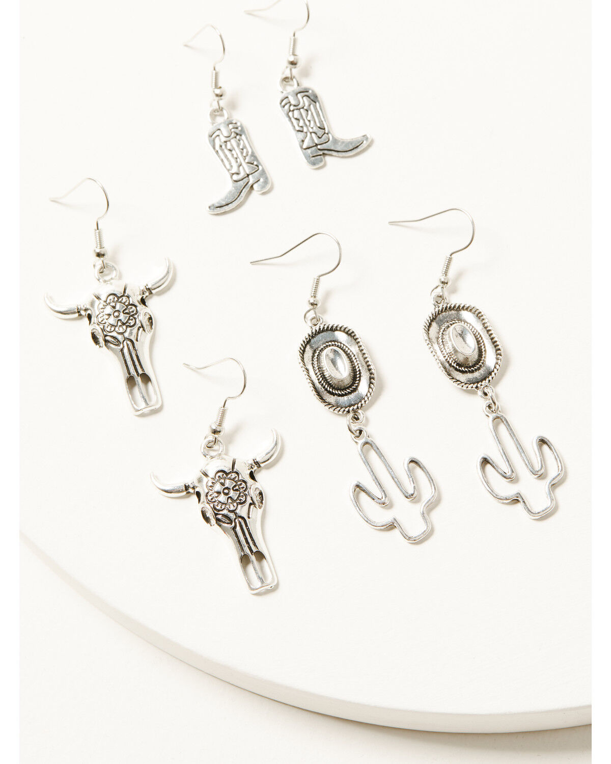 Image #1 - Shyanne Women's Western Earring Set - 3 Piece, Silver, hi-res