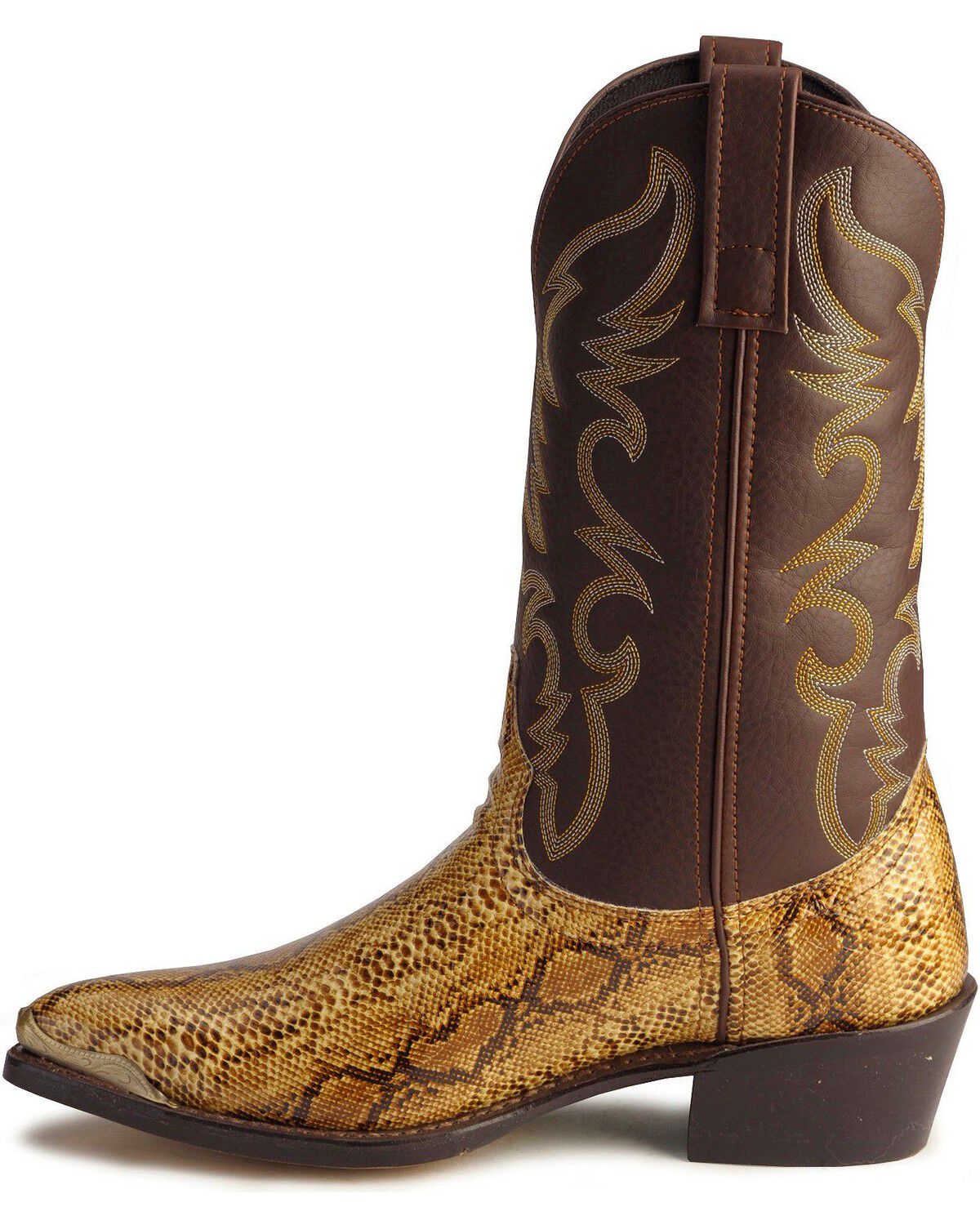 Image #3 - Laredo Men's Python Print Western Boots - Round Toe, Brown, hi-res
