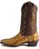 Laredo Men's Python Print Western Boots - Pointed Toe, Brown, hi-res
