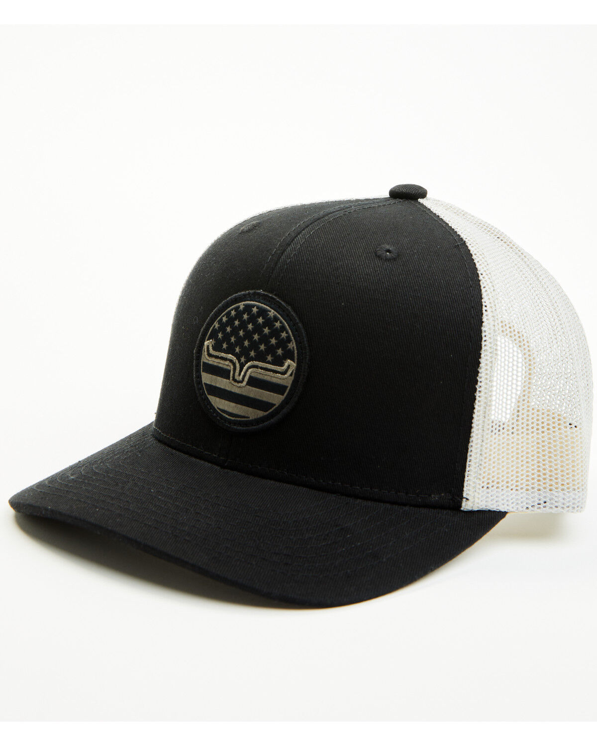 Image #1 - Kimes Ranch Men's Stars And Stripes Mesh Back Ball Cap, Black, hi-res