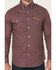 Image #3 - Wrangler Men's FR Geo Print Long Sleeve Button-Down Work Shirt, Red, hi-res