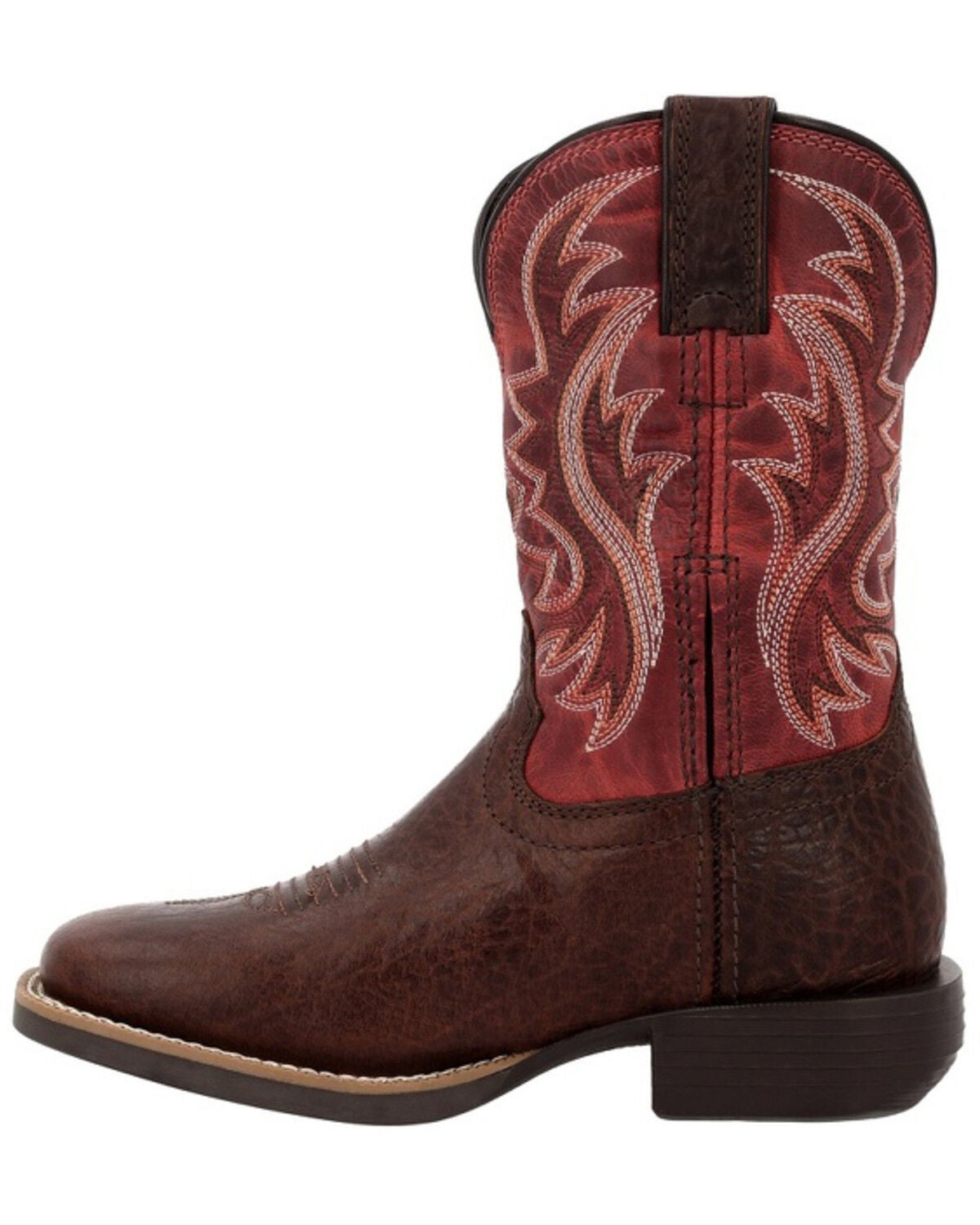 Image #3 - Durango Boys' Shyloh Western Boots - Broad Square Toe, Mahogany, hi-res