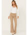 Image #1 - Shyanne Women's Tuffet High Rise Stretch Flare Jeans , Beige, hi-res