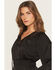 Image #2 - Miss Me Women's Long Sleeve Lace Trim Mini Dress, Black, hi-res
