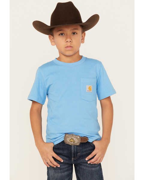 Image #1 - Carhartt Boys' Outfish Short Sleeve T-Shirt, Light Blue, hi-res