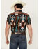 Image #4 - RANK 45® Men's Calvaztec Southwestern Print Short Sleeve Button-Down Stretch Western Shirt , Rust Copper, hi-res