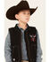 Image #2 - Cowboy Hardware Boys' Flag Skull Canvas Vest, Black, hi-res