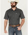 Image #1 - Cowboy Hardware Men's Geo Floral Print Short Sleeve Button-Down Western Shirt, Black, hi-res