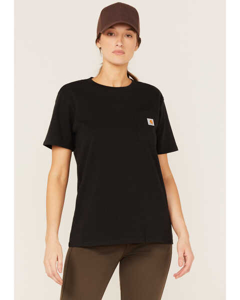 Carhartt Women's Workwear Short Sleeve Pocket T-Shirt, Black, hi-res