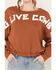 Wrangler Retro Women's Cowboys Graphic Long Sleeve Sweatshirt, Tan, hi-res