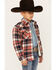 Image #2 - Roper Boys' Plaid Print Long Sleeve Flannel Shacket, Red, hi-res