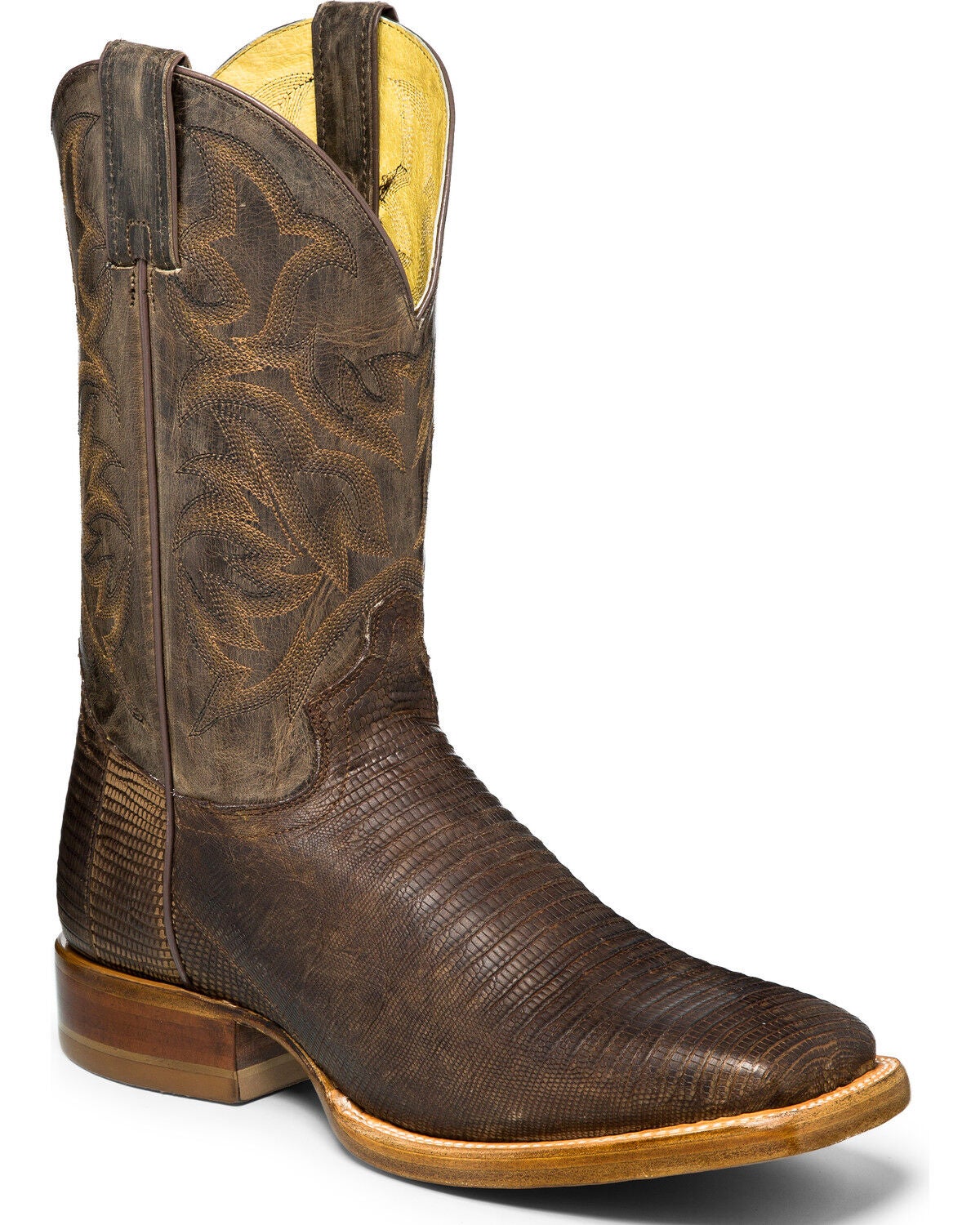 mens square toe lizard boots