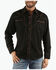 Image #1 - Scully Men's Embroidered Long Sleeve Snap Western Shirt, Black, hi-res