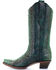 Corral Women's Full Python Woven Western Boots - Snip Toe, Turquoise, hi-res
