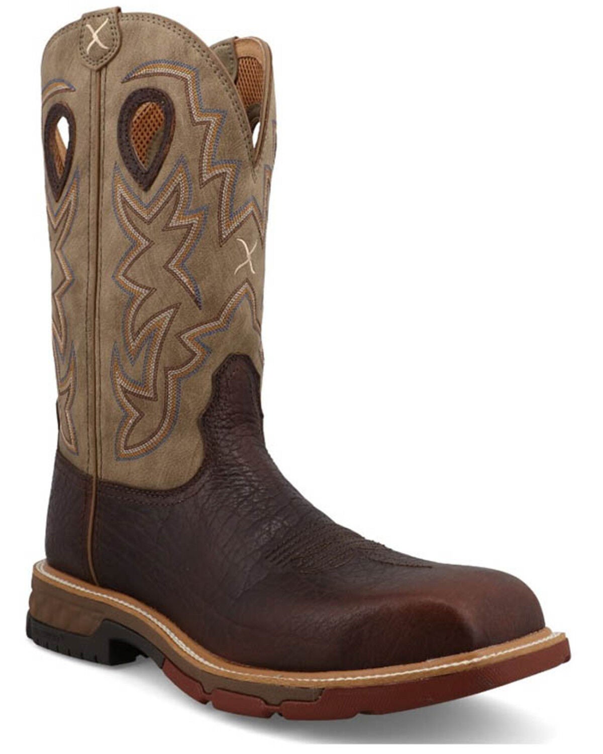 Twisted X Men's 12" Pull-On Work Boots - Composite Toe, Dark Brown, hi-res