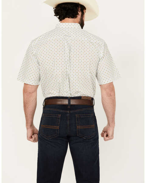 Image #4 - Ariat Men's Eduardo Geo Print Short Sleeve Button-Down Western Shirt - Big, White, hi-res