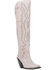 Image #1 - Dan Post Women's Loverfly Tall Western Boots - Snip Toe , White, hi-res