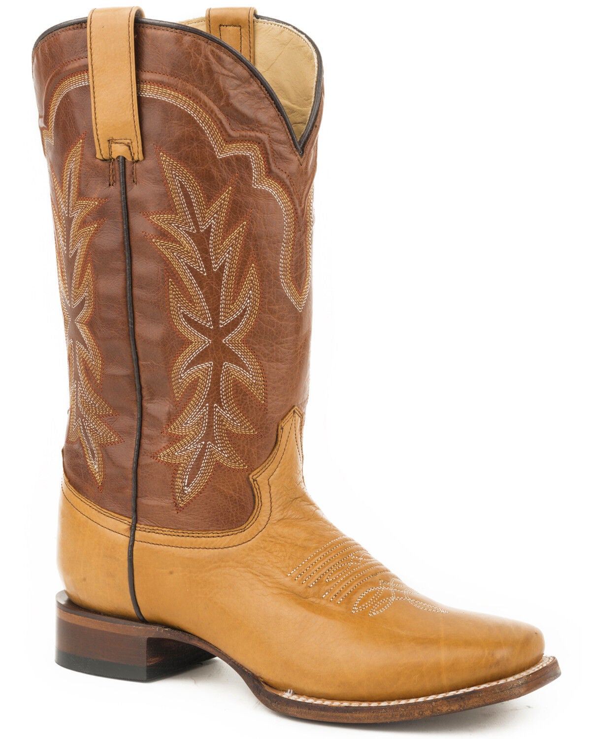 Stetson Women's Tan Jessica Western Boots - Broad Square Toe, Brown, hi-res