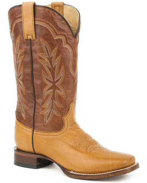 Image #1 - Stetson Women's Tan Jessica Western Boots - Broad Square Toe , Brown, hi-res