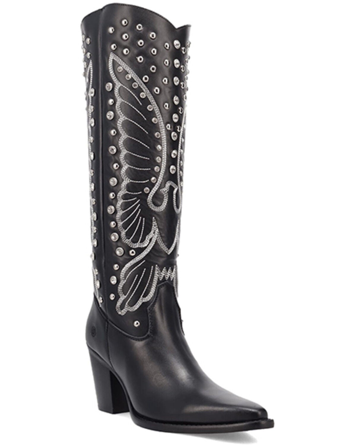 Image #1 - Dingo Women's Diamonds Forever Tall Western Boots - Round Toe, Black, hi-res