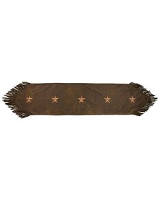 HiEnd Accents Embroidered Star Table Runner, Brown, hi-res