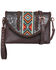 Montana West Women's Floral Tooled Southwestern Clutch, Coffee, hi-res